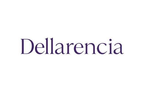 Simple purple word logo for brand named Dellarencia